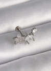 316L Çelik Gümüş Renk Zirkon Taşlı Yıldız Model Tragus Piercing