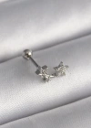 316L Çelik Gümüş Renk Zirkon Taşlı Yıldız Tragus Piercing