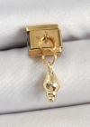 316L Çelik Sallantılı Deniz Kabuğu Model Gold Renk Nomination Charm
