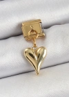 316L Çelik Sallantılı Kalp Model Gold Renk Nomination Charm
