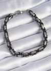 316L Çelik Siyah Gümüş Renk Kral Zincir Model Erkek Bileklik