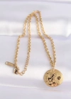 316L Çelik Zincir Altın Renk Oval Desenli Kolye