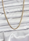 316L Çelik Zincir Gold Renk 60 cm Yılan Zincir Kadın Kolye