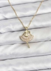 316L Çelik Zincir Gold Renk Balerin Model Kadın Kolye
