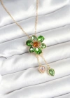 316L Çelik Zincir Gold Renk Çiçek Model Sallantılı Kadın Kolye
