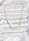 316L Çelik Zincir Gold Renk Ezme Zincir Model  45 cm Kadın Kolye