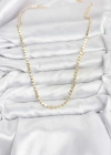 316L Çelik Zincir Gold Renk Ezme Zincir Model 65 cm Kadın Kolye