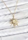 316L Çelik Zincir Gold Renk Güneş Model Kadın Kolye