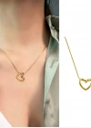 316L Çelik Zincir Gold Renk Kalp Model Kadın Kolye
