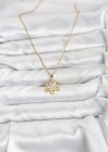 316L Çelik Zincir Gold Renk Kar Tanesi Model Zirkon Taşlı Kadın Kolye