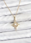 316L Çelik Zincir Gold Renk Kutup Yıldızı Model Zirkon Taşlı Kadın Kolye