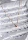 316L Çelik Zincir Gold Renk Pembe Zirkon Taşlı Charm Kadın Kolye