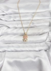 316L Çelik Zincir Gold Renk Teddy Bear Model Zirkon Taşlı Kadın Kolye