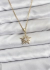 316L Çelik Zincir Gold Renk Yıldız Model Zirkon Taşlı Kadın Kolye