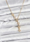 316L Çelik Zincir Gold Renk Yonca Model Kadın Kolye