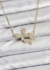316L Çelik Zincir Gold Renk Zirkon Taşlı Kelebek Model Kadın Kolye