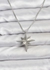 316L Çelik Zincir Gümüş Renk Kutup Yıldızı Model 60 cm Zincir Kadın Kolye