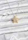 316L Çelik Zincir Gümüş Renk Zincirli Gold Yıldız Model Kadın Kolye