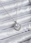 316L Çelik Zincir Gümüş Renk Zirkon Taşlı Kalp Model Kadın Kolye