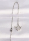316L Çelik Zincir Gümüş Renk Zirkon Taşlı Kanatlı Kalp Kolye