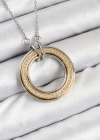 316L Çelik Zirkon Taşlı Dönen Daire Model Gold Ve Gümüş Renk Kadın Kolye