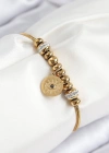 316L Çelik Zirkon Taşlı Göz Charm Model Gold Renk Kadın Bileklik