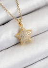 316L Çelik Zirkon Taşlı Yıldız Model Gold Renk Kadın Kolye