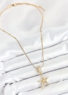 316L Çelik Zirkon Taşlı Yıldız Model Gold Renk Kadın Kolye