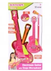 45872  Elektronik Gitar Ayaklı Mikrofon Müzik Seti Pembe -