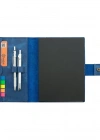 A5 Defter ve Ajanda Kılıfı - %100 Rainbow Deri - KO10001 - Saks Mavisi