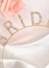 Altın Gold Renk Bekarlığa Veda Kristal Taş Bride Tacı İthal 16x10 cm