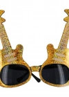 Altın Renk Rockn Roll Gitar Şekilli Parti Gözlüğü 15x15 cm