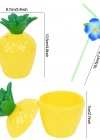 Ananas Hawaii Luau Aloha Pipetli İçecek Kabı Bardak 10x13 cm 1 Adet