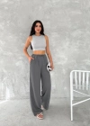 Ayrobin Oversize Kadın Pantalon - Füme