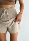 Ayrobin Şortlu Etek - Bej