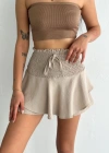 Ayrobin Şortlu Etek - Bej