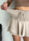 Ayrobin Şortlu Etek - Bej