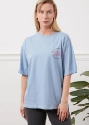 Baskılı tişört mavi