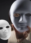 Beyaz Renk Boyanabilir Anonim Tam Yüz Cosplay Maske 24x18 cm