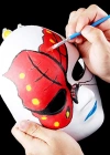Beyaz Renk Boyanabilir Anonim Tam Yüz Cosplay Maske 24x18 cm