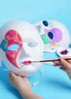 Beyaz Renk Boyanabilir Anonim Tam Yüz Cosplay Maske 24x18 cm