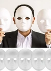 Beyaz Renk Boyanabilir Anonim Tam Yüz Cosplay Maske 24x18 cm