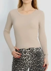 Bisiklet Yaka Parmak Geçmeli Kaşkorse bluz bej a3829