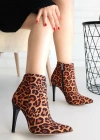 Blan Zebra Saten Topuklu Bot