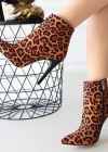 Blan Zebra Saten Topuklu Bot