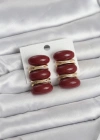 Bordo Vintage Model Gold Renk Kadın Küpe