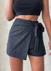 Brodeli şort etek s255075