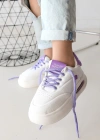 Chris Beyaz Cilt Lila Detaylı Bağcıklı Spor Ayakkabı
