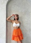 Çingene keten etek turuncu s24808