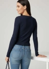 Çıtçıt Detaylı Bluz Lacivert T4343